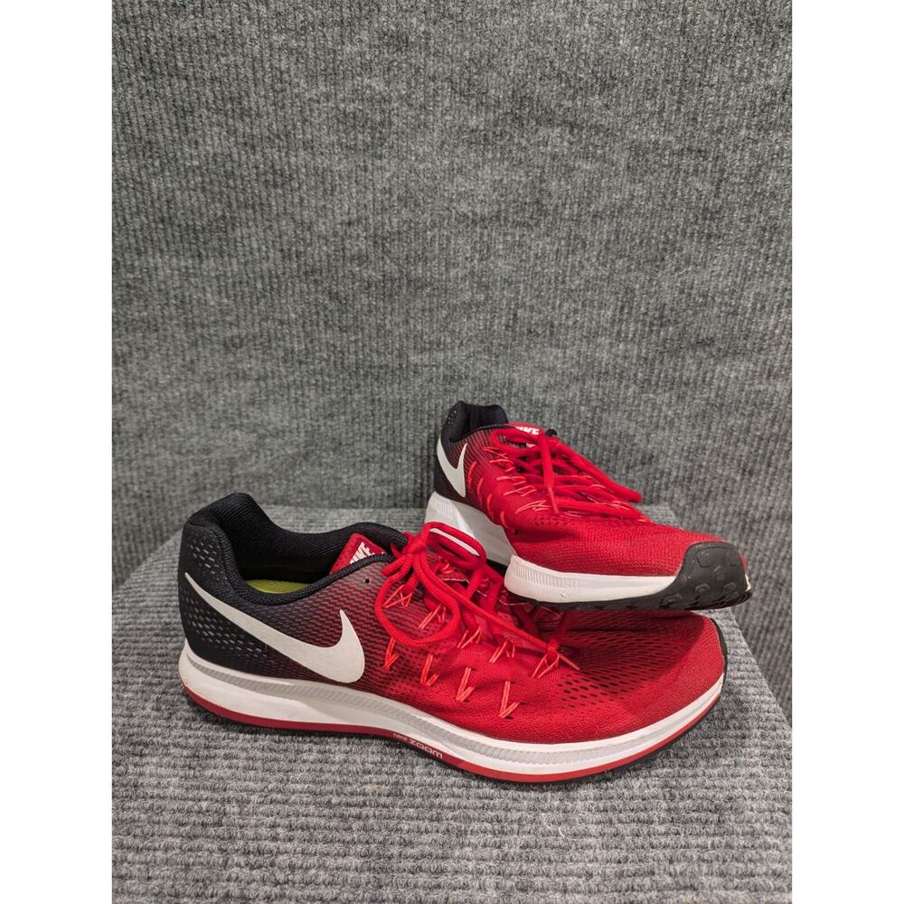 Nike Air Zoom Pegasus 33 Red White Black Low Top Lace Up Athletic Shoes 15
